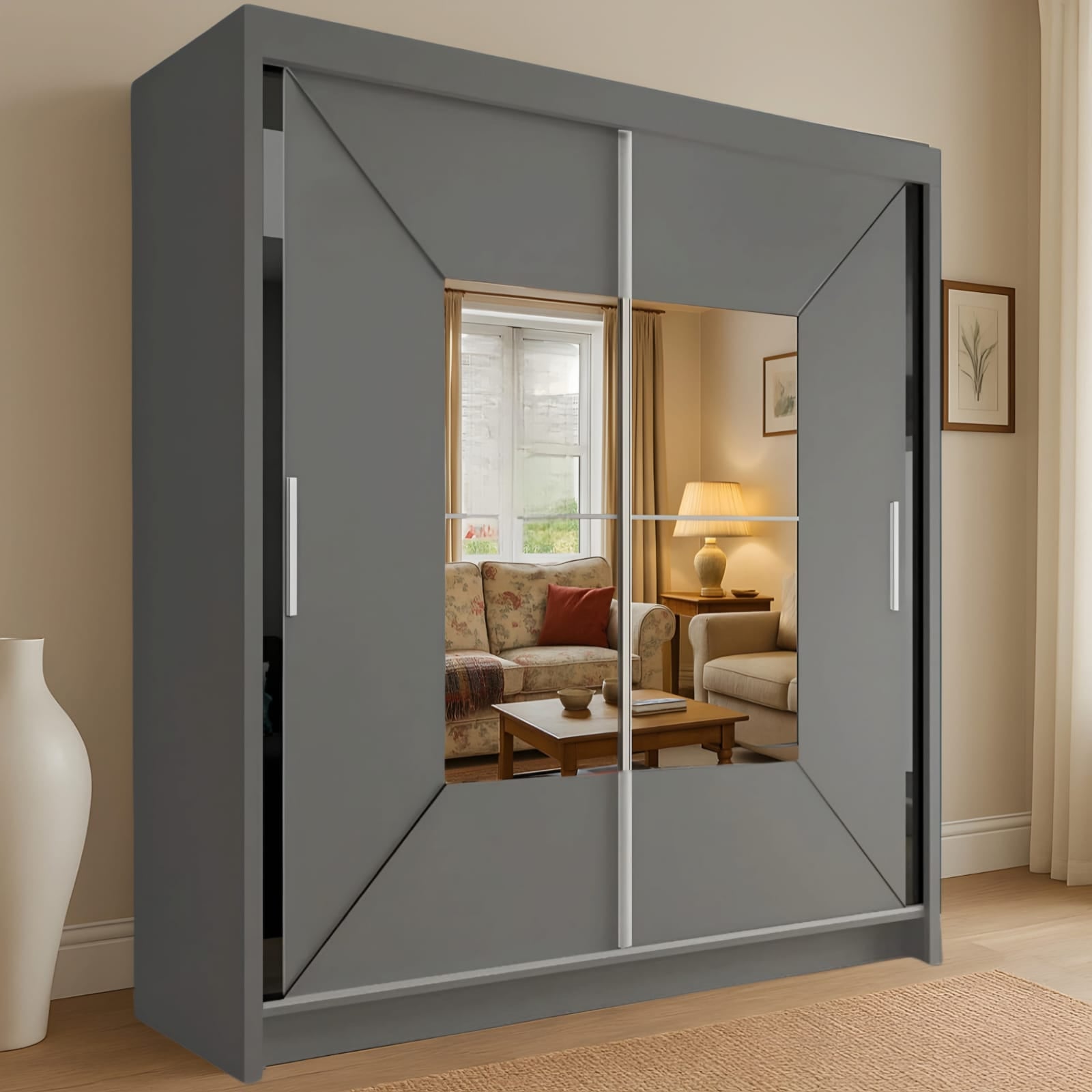 Glintor 2 Doors Sliding Wardrobe