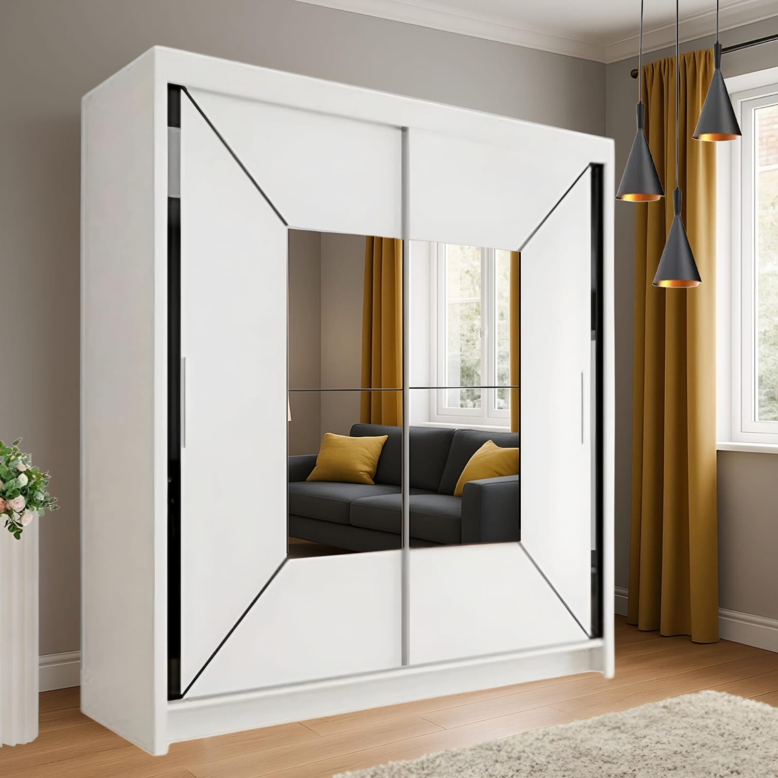 Glintor 2 Doors Sliding Wardrobe