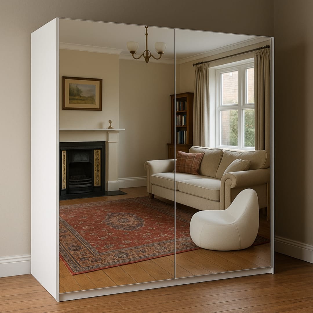 Palermo 2 & 3 Doors Full Mirror Sliding Wardrobe