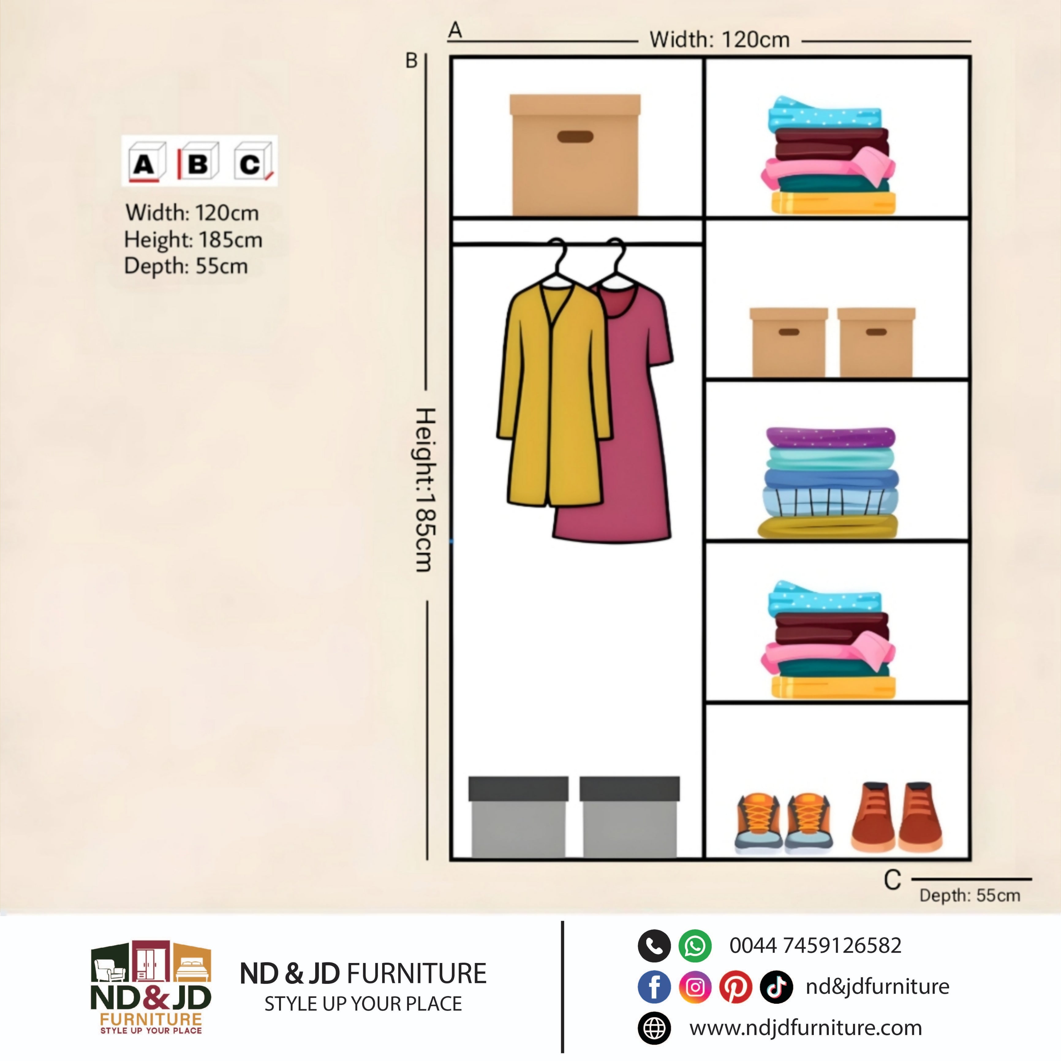 Bangkok 2 Door Sliding Wardrobe