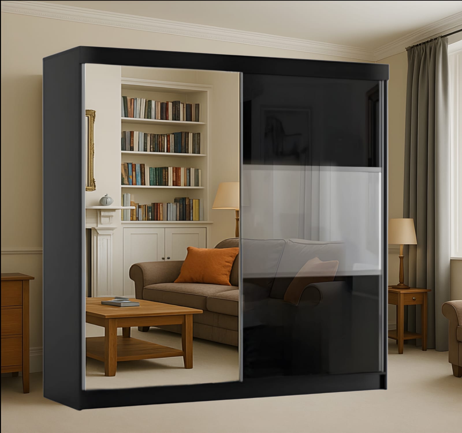 Bologna 2 & 3 Doors High Gloss Sliding Wardrobe