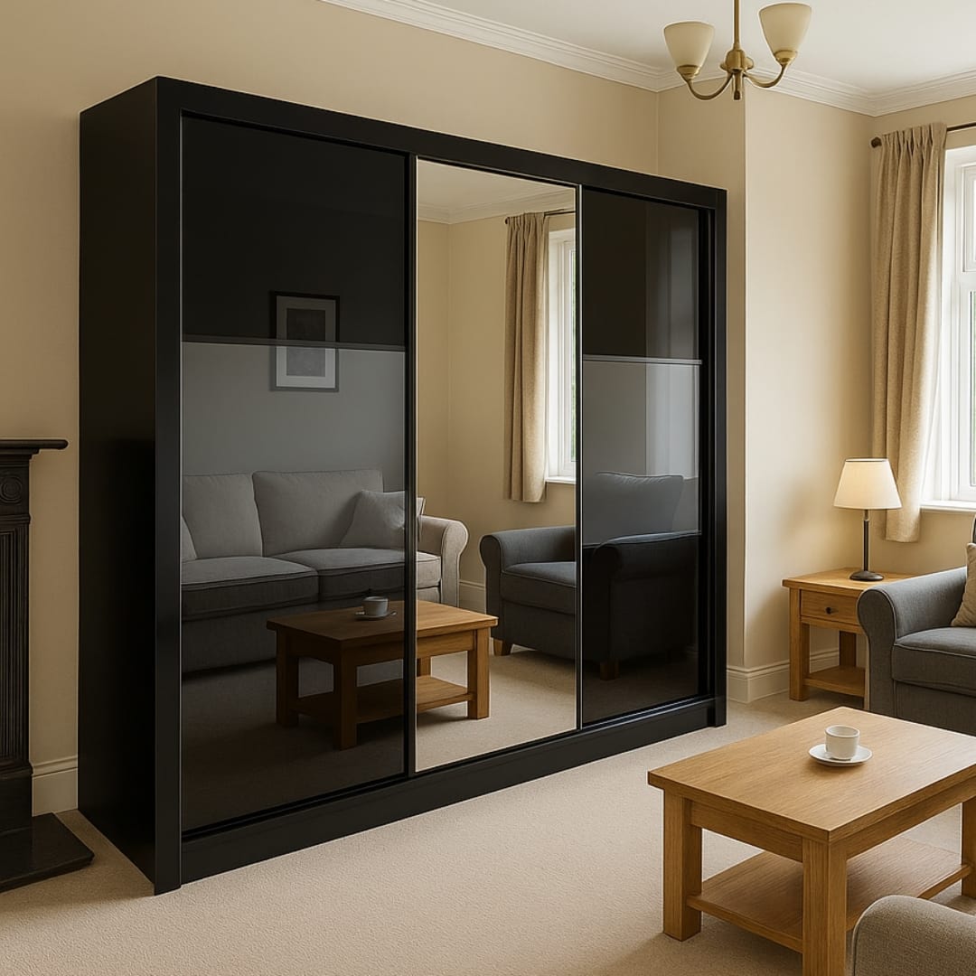 Bologna 2 & 3 Doors High Gloss Sliding Wardrobe