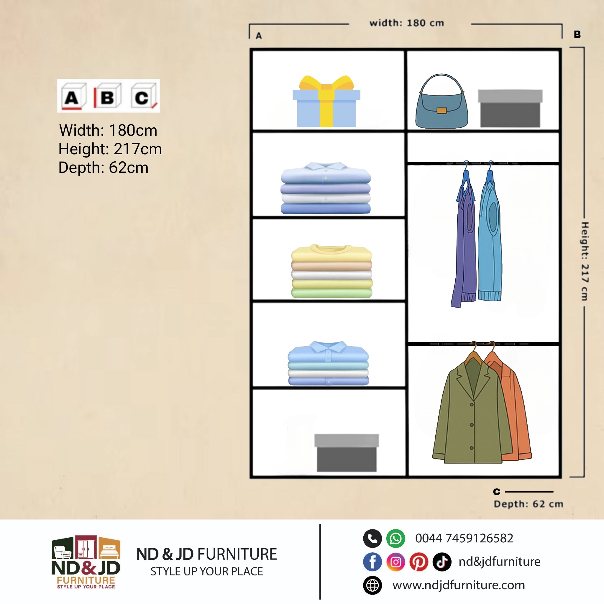 Dubai 2 Doors Sliding Wardrobe