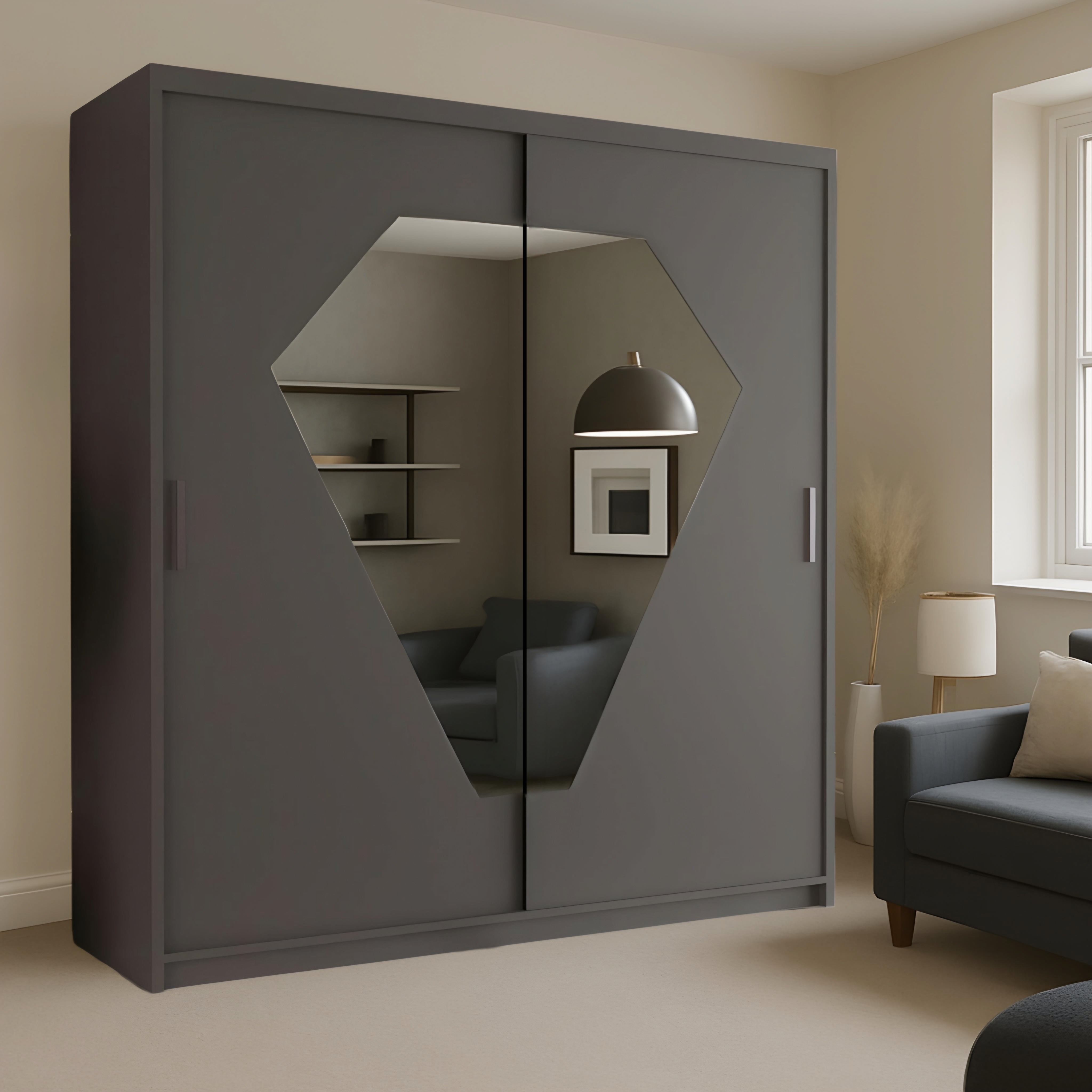 Crystal 2 Doors Sliding Wardrobe