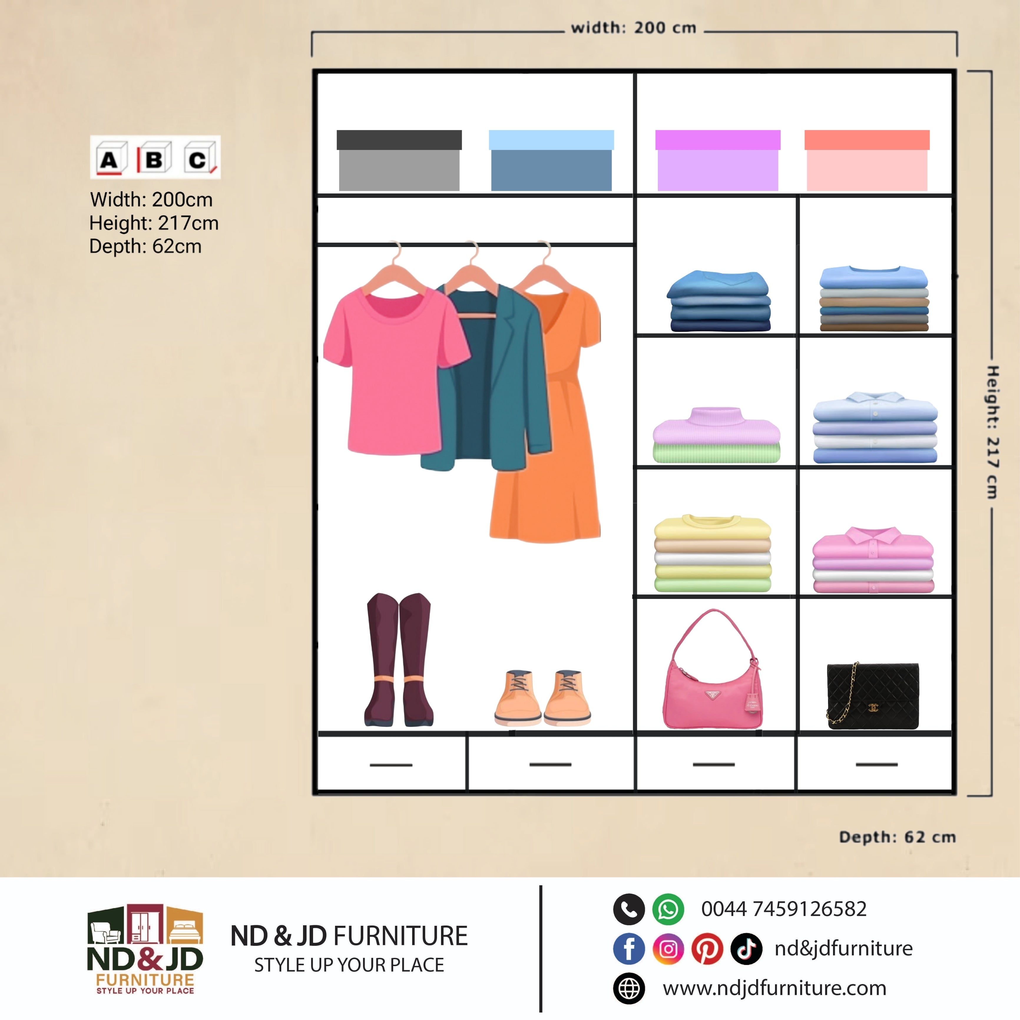 Mirovia 2 & 3 Doors Sliding Wardrobe