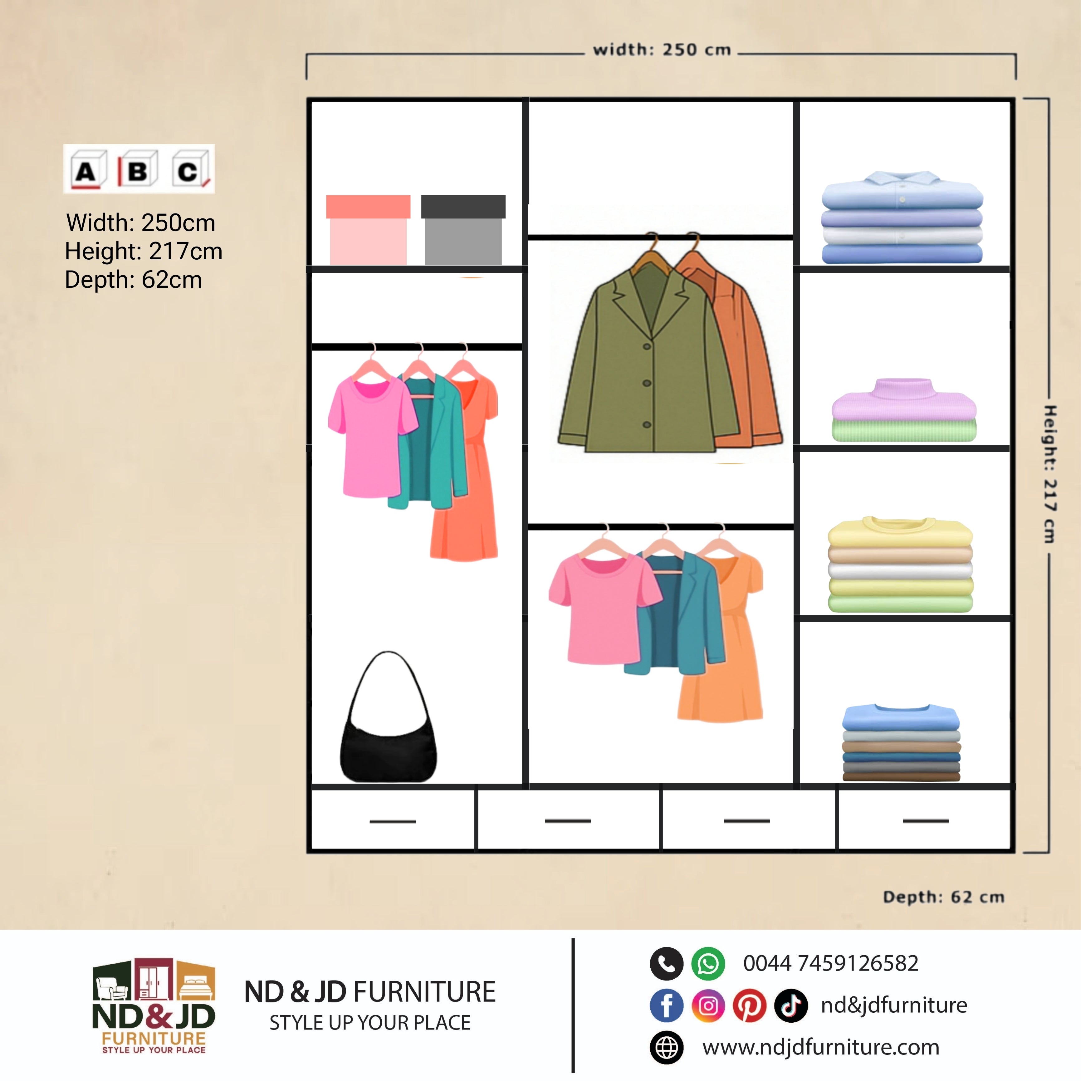 Mirovia 2 & 3 Doors Sliding Wardrobe