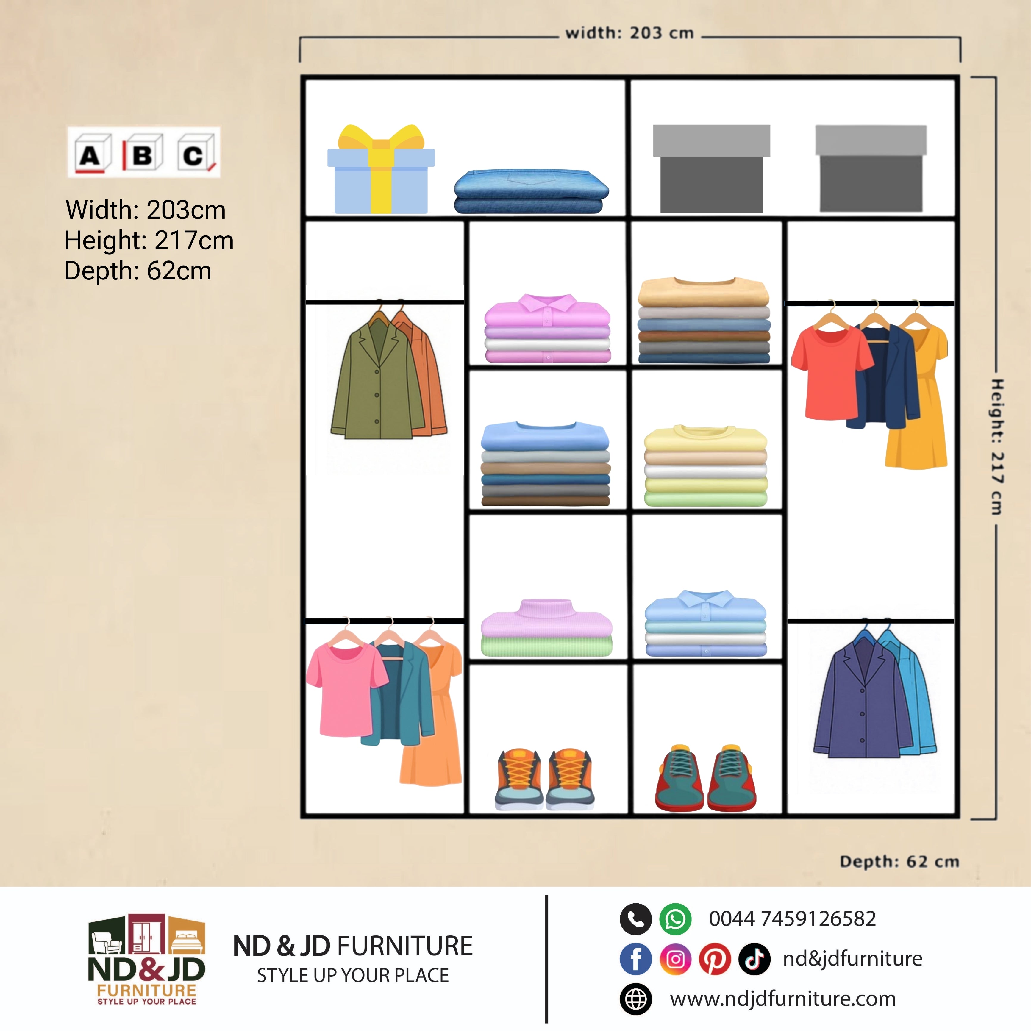 Prismor 2 Doors Sliding Wardrobe