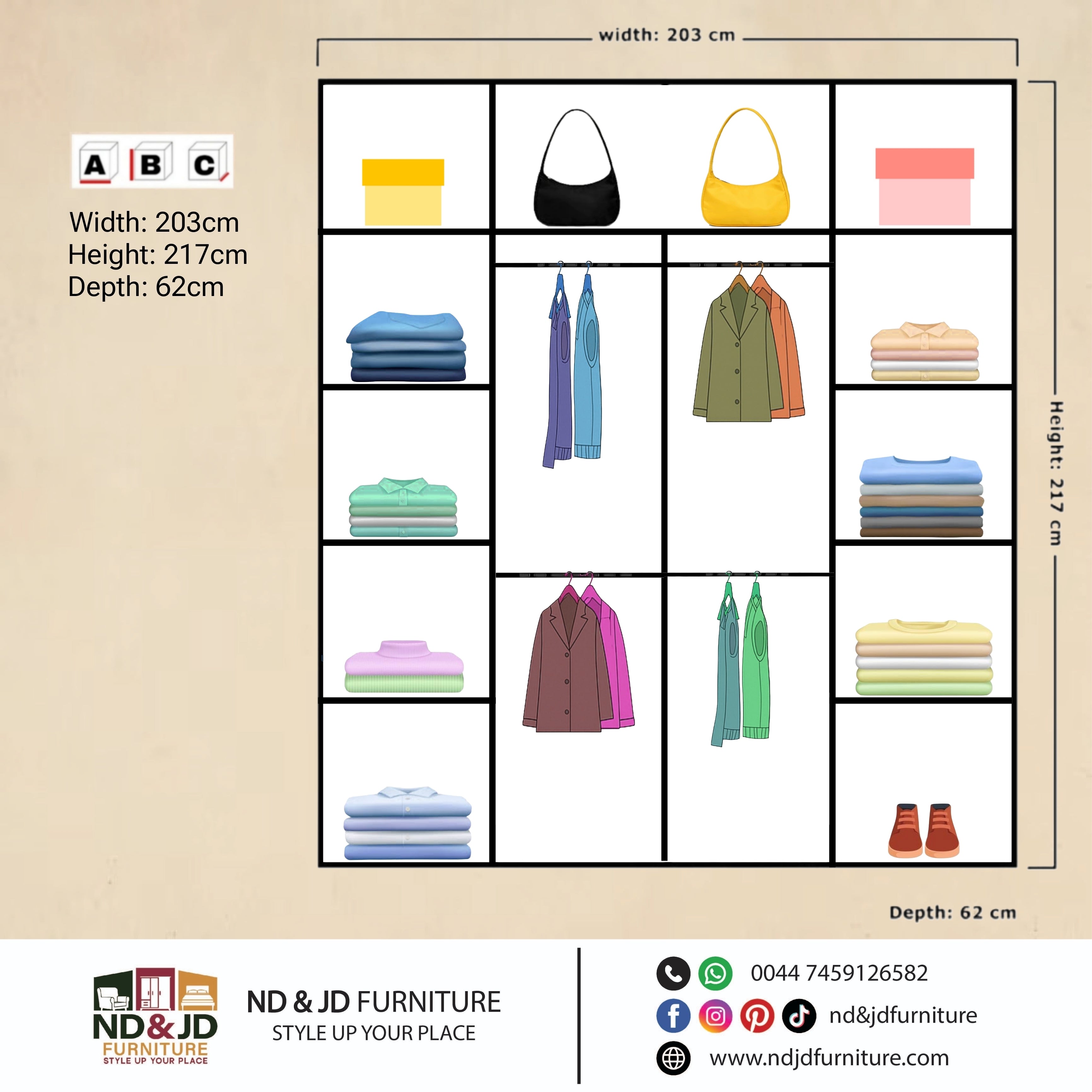 Torino 2 Doors Sliding Wardrobe