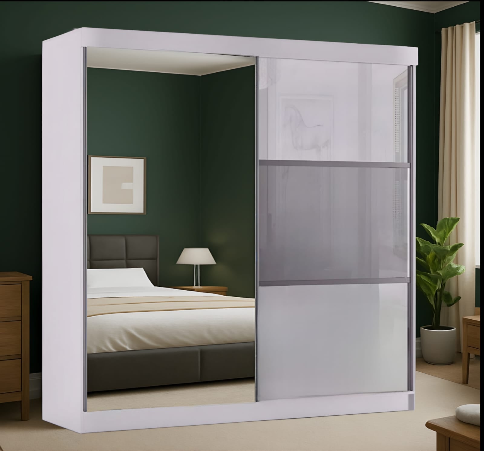 Bologna 2 & 3 Doors High Gloss Sliding Wardrobe