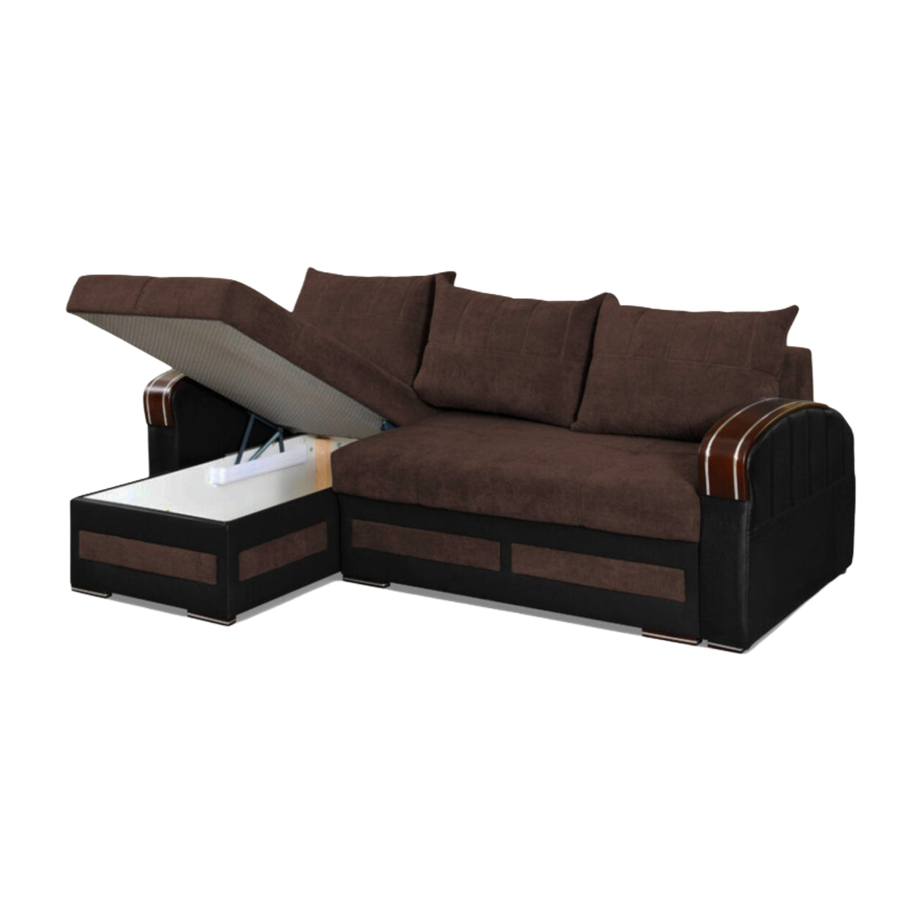 Sleek Seat L Shape Corner Sofa Bed