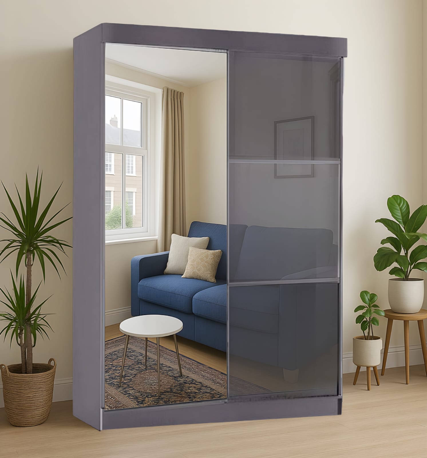 Bologna 2 & 3 Doors High Gloss Sliding Wardrobe