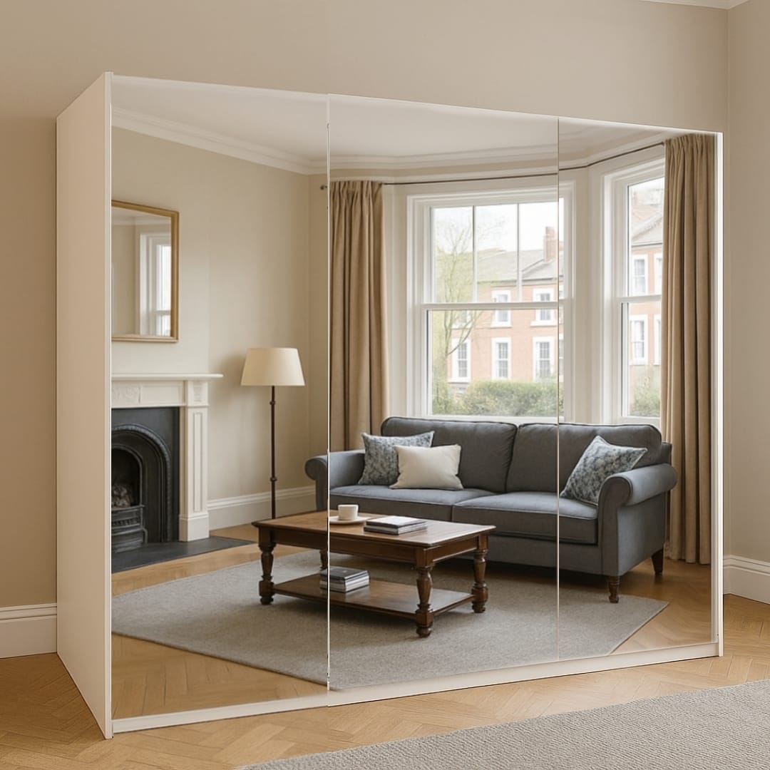 Palermo 2 & 3 Doors Full Mirror Sliding Wardrobe